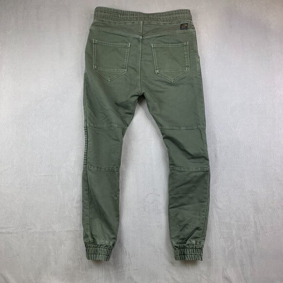 Zara Mens Pants Medium Green Moto Soft Denim Jogging Fit Tapered Outdoor Joggers - Picture 10 of 13
